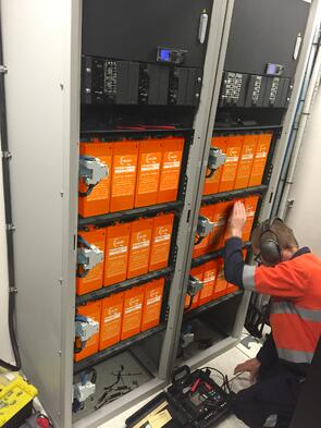 Comms racking Front Terminal Batteries 